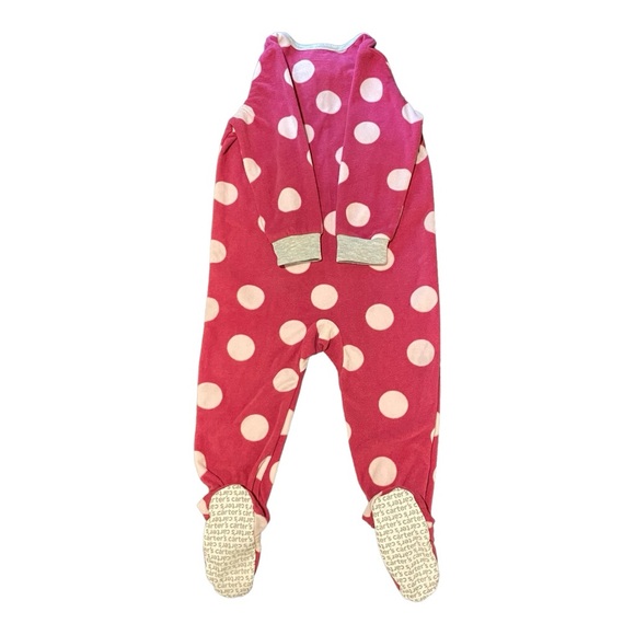 Carter’s Cozy Footie Baby Deer Polka Dot Jammies 24 mths - Picture 3 of 5
